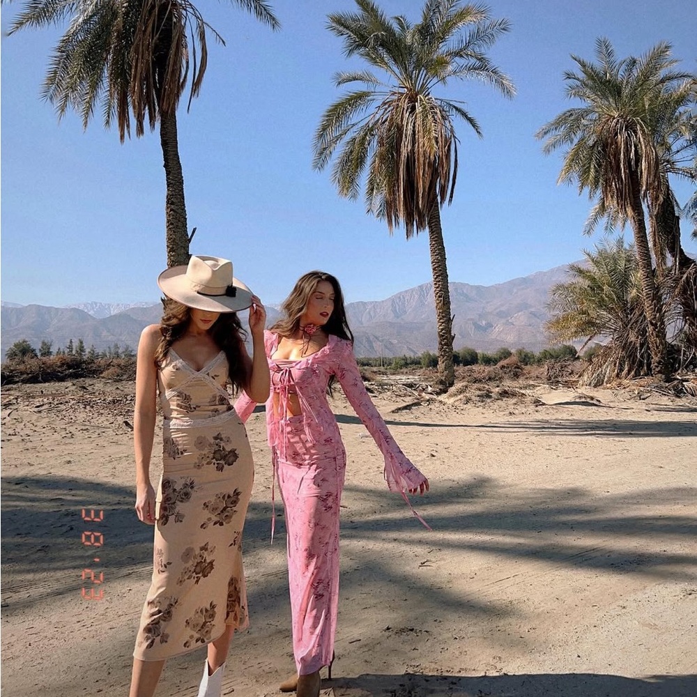Cider Pink Cutout Maxi Dress Set